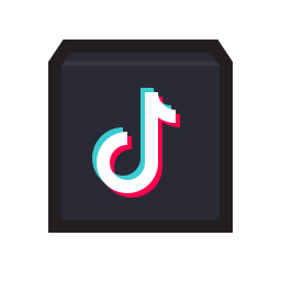Logotipo de TikTok: una nota musical estilizada en blanco, cian y rosa sobre un fondo oscuro con forma de cuadrado redondeado
